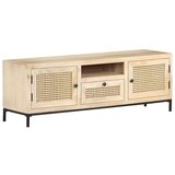 vidaXL TV ormarić 120x30x40 cm od masivnog drva manga i prirodne trske | shoptok.hr