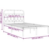 vidaXL Kovinski posteljni okvir z vzglavjem bel 120x200 cm | Shoptok.si