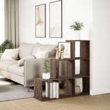 vidaXL Pregrada s knjižno omaro 3-nadstropna rjavi hrast 99x29x99 cm | Shoptok.si