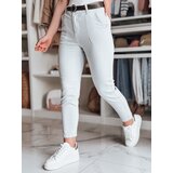 DStreet Spodnie damskie slim fit z paskiem TAIRONIK jasnoszare Cene