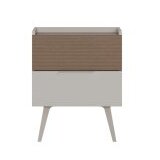 Hanah home Noćni ormarić braon - bele boje Milano | ePonuda.com