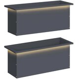  Vrtna posuda za sadnju s LED svjetlom 2 kom. Antracit - Antracit 30 x 80 x 30 cm 2 | shoptok.hr