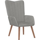  Stolica za opuštanje s osloncem za noge svjetlosiva baršunasta | shoptok.hr