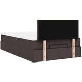 vidaXL okvir za krevet s madraca tamnosmeđi 120x190 cm od tkanine | shoptok.hr