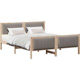 vidaXL Kovinska posteljna konstrukcija Rjava in taupe 160 x 200 cm | Shoptok.si