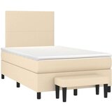  Box spring postelja z vzmetnico krem 120x200 cm blago | Shoptok.si