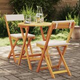 vidaXL 3-dijelni sklopivi bistro set s jastučićima od čvrstog bagremovog drva | shoptok.hr