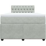 vidaXL Box spring postelja z vzmetnico svetlo siva 120x200 cm žamet | Shoptok.si