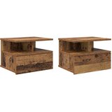  Lebdeća noćna ormarić Zidne 2 pcs Staro drvo 40 x 31 x 28 cm | shoptok.hr