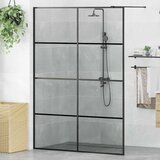  Zid za walk-in tuš Crna 140 x 195 cm Staklo otporno na udarce | shoptok.hr