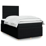 vidaXL Krevet s oprugama i madracem crni 120 x 200cm od tkanine | shoptok.hr
