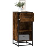 vidaXL Komoda dimljeni hrast 35,5x35x76 cm inženirski les in kovina | Shoptok.si