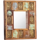  Ogledalo s likom Buddhe 50 x 50 cm od masivnog obnovljenog drva | shoptok.hr