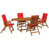  Set za blagovanje u vrtu od 5 dijelova Prirodna | shoptok.hr