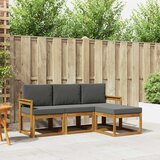  Set vanjskih sofa s jastukom 4 pcs Prirodna i antracit | shoptok.hr