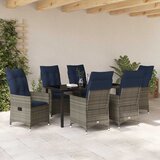  Set stola i stolica s jastukom 7 pcs Siva PE ratan | shoptok.hr
