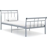 vidaXL Posteljni okvir siv kovinski 100x200 cm, (20647354) Cene