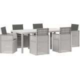  Vrtni set za objed s jastukom 7 pcs Bijela i antracit PP | shoptok.hr