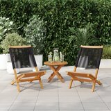 Maison Chic Vrtni stoli - Stol za vrt 2 kosa črn trden akacijev les in polipropilen JS1195, (21878834) | Shoptok.si