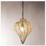  SIRU - Luster na lancu GOCCIA 1xE27/60W/230V Ø 25 cm bež/smeđa venecijansko staklo | Eponuda.com
