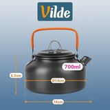 Vilde aluminijski set posuđa za kampiranje s kuhalom 700 ml – 11 dijelova | shoptok.hr