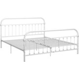 Maison Chic Posteljni okvir - Dvoposteljna postelja - Zakonska postelja bel kovinski 180x200 cm-J3156, (21765261) | Shoptok.si