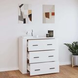  Komoda bijela 80 x 33 x 70 cm od konstruiranog drva | shoptok.hr