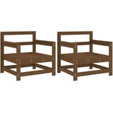 Maison Chic vrtni stoli - stol za vrt 2 kosov medeno rjava trdna borovina JS1494, (21877347) | Shoptok.si