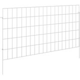  Ograda za vrt s kolčićima 12 pcs 95 x 50 cm Mesh Srebrna | Eponuda.com