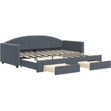  Dnevni krevet s pomoćnim ležajem i ladicama bez madraca tamno siva 90x190 cm | shoptok.hr