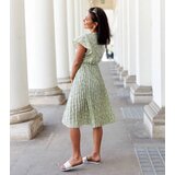 Gemre Green pleated floral dress Viminale | Shoptok.si