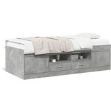 vidaXL Dnevna postelja s predali betonsko siva 90x190 cm inž. les | Shoptok.si