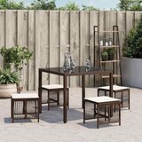  Vrtni taburei s jastucima 4 kom smeđi 41x41x36 cm od poliratana | shoptok.hr