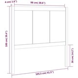  Posteljno vzglavje 105,5x4x100 cm trdna borovina, (20953704) | Shoptok.si