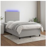  Box spring s madracem LED svjetlosivi 120x200 cm tkanina | shoptok.hr