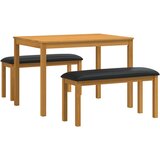 Blagovaonski set 3 kom. Crna Čvrsto Hrastovo Drvo | shoptok.hr