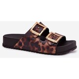 Zaxy Fragrant Women's Slippers With Buckles Leopard Brown | Shoptok.si