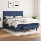 vidaXL Box spring postelja z vzmetnico modra 160x200 cm blago, (20894102) | Shoptok.si