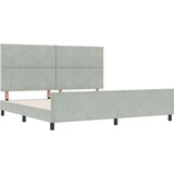 vidaXL Krevet Svjetlosiva 200x200 cm Baršun | shoptok.hr