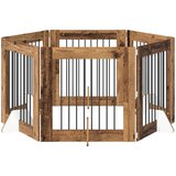  Vrata za pse s postoljem 6 pcs Staro drvo 80 x 80 cm | shoptok.hr