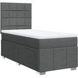  Okvir kreveta s oprugama i madrac tamnosivi 80x200cm od tkanine | shoptok.hr