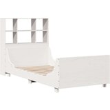 vidaXL Knjižna postelja brez vzmetnice bela 90x200 cm trden les | Shoptok.si