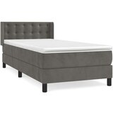 Box spring krevet s madracem tamnosivi 80 x 200 cm baršunasti | shoptok.hr