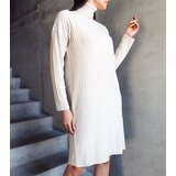 Gemre Kusama shimmering beige turtleneck midi dress | Shoptok.si