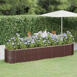  Povišena vrtna gredica od pocinčanog čelika 368x80x68 cm smeđi | shoptok.hr