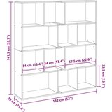 vidaXL Knjižna omara betonsko siva 132x29x141,5 cm inženirski les | Shoptok.si