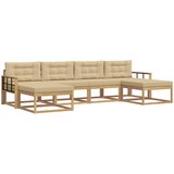  Set vanjskih sofa 6 kom. Bijela i bež Smeđa 329 x 162,5 x 73 cm | Shoptok.si