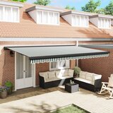  Skrovita tenda Zelena i bijela 500 × 300 cm Tkanina i Metal | shoptok.hr