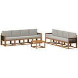 vidaXL Zunanja garnitura za sedenje 7 pcs Naravna in svetlo siva, (5000281035) | Shoptok.si