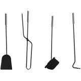 Pribor za Kamin DKD Home Decor Crna Nehrđajući Čelik Čelik 11 x 2 x 51 cm (4 Dijelovi) | shoptok.hr